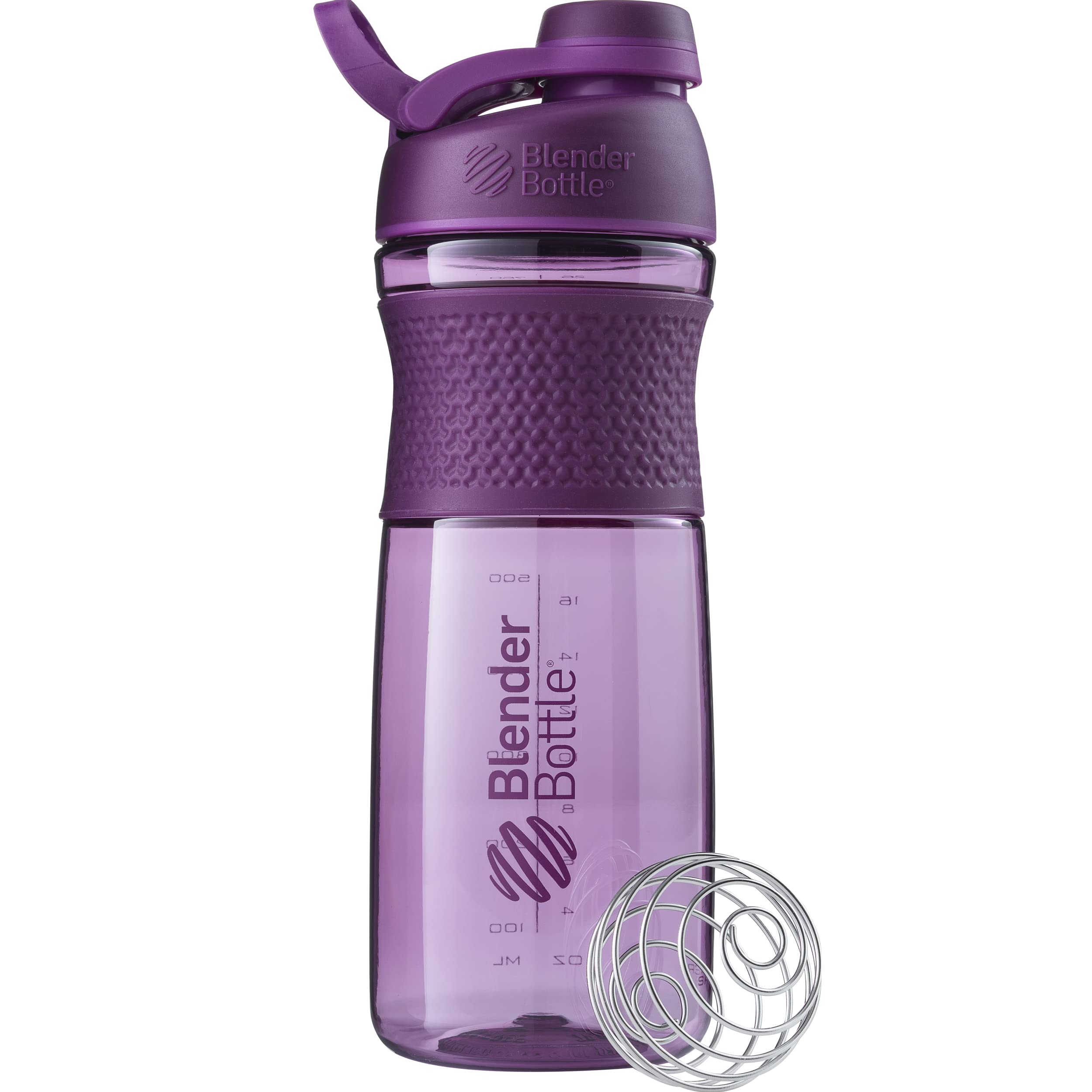 BlenderBottle Sportmixer | Protein Shaker cup | Diet Shaker | Water Bottle | with BlenderBall | 820ml - plum