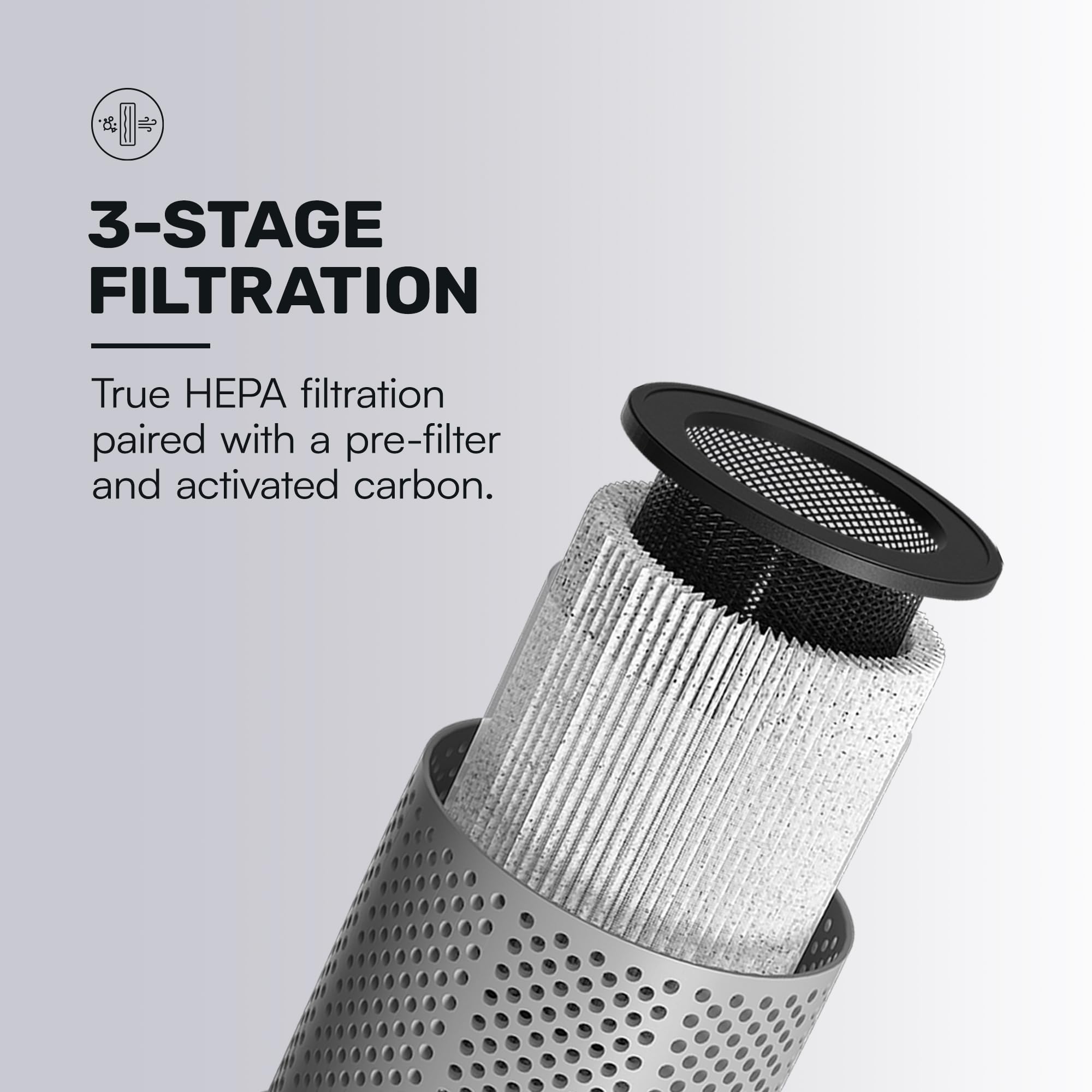 Raycon Portable Air Purifier, H13 Replaceable Hepa Filter, Adjustable Speeds, 2-in-1 Fragrance Diffuser and Air Purifier, Living Essentials (White)