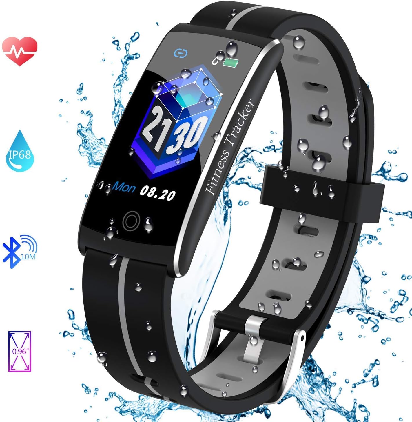 ding peng fei Fitness Tracker Black8