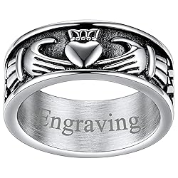 FaithHeart Womens Silver Claddagh Statement Love