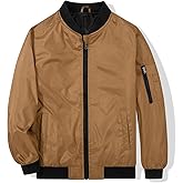 JOYSON Kid Boys Bomber Jackets Windproof Flight Jacket Outdoor Windbreaker Spring Fall Outerwear Jacket