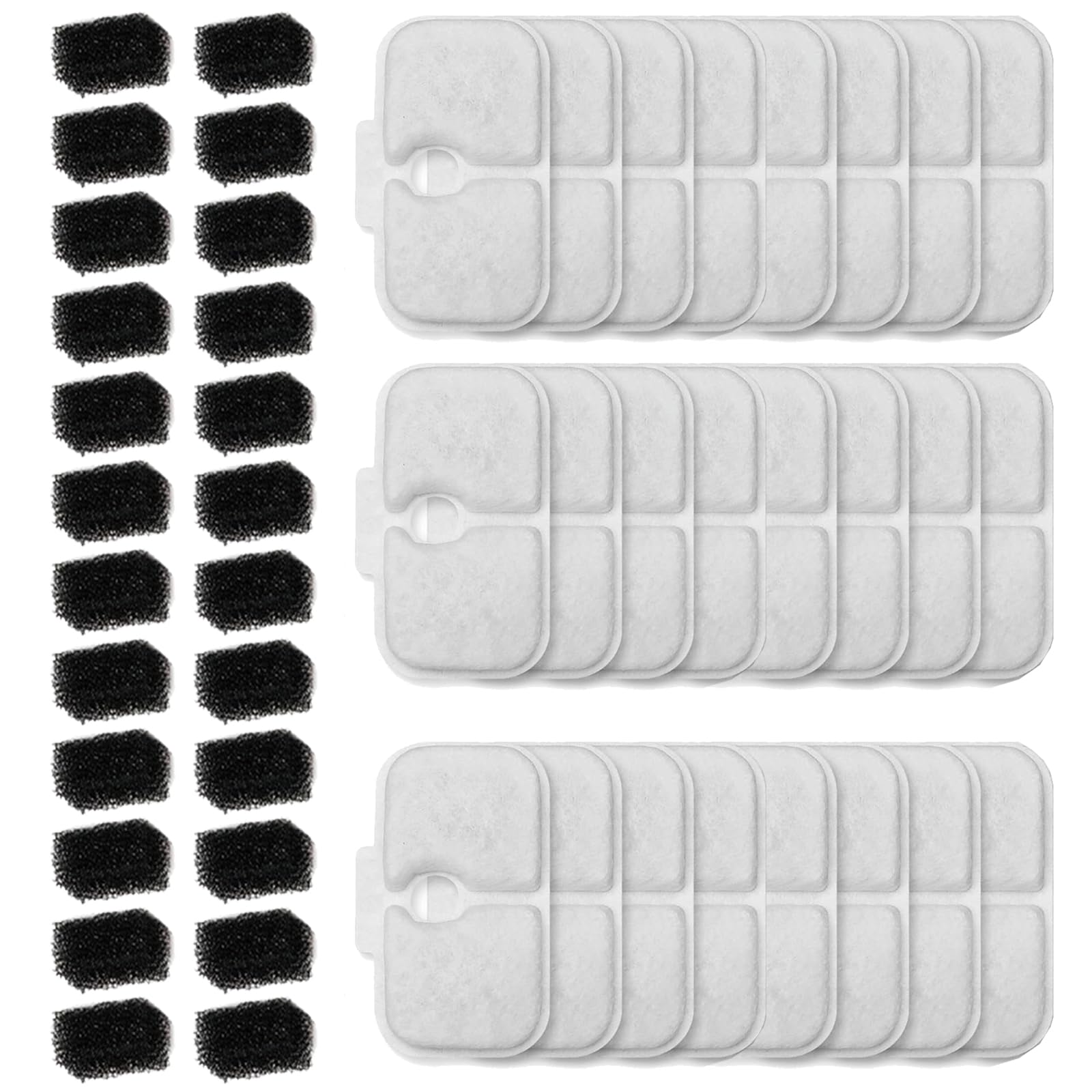 Photo 1 of 24 Packs Cat Water Fountain Filter Replacement Compatible with PETLIBRO® Dockstream Cat Water Fountain PLWF005/PLWF115/PLWF105,Triple Filtration System Replacement Filter with Pre-Filter Sponge