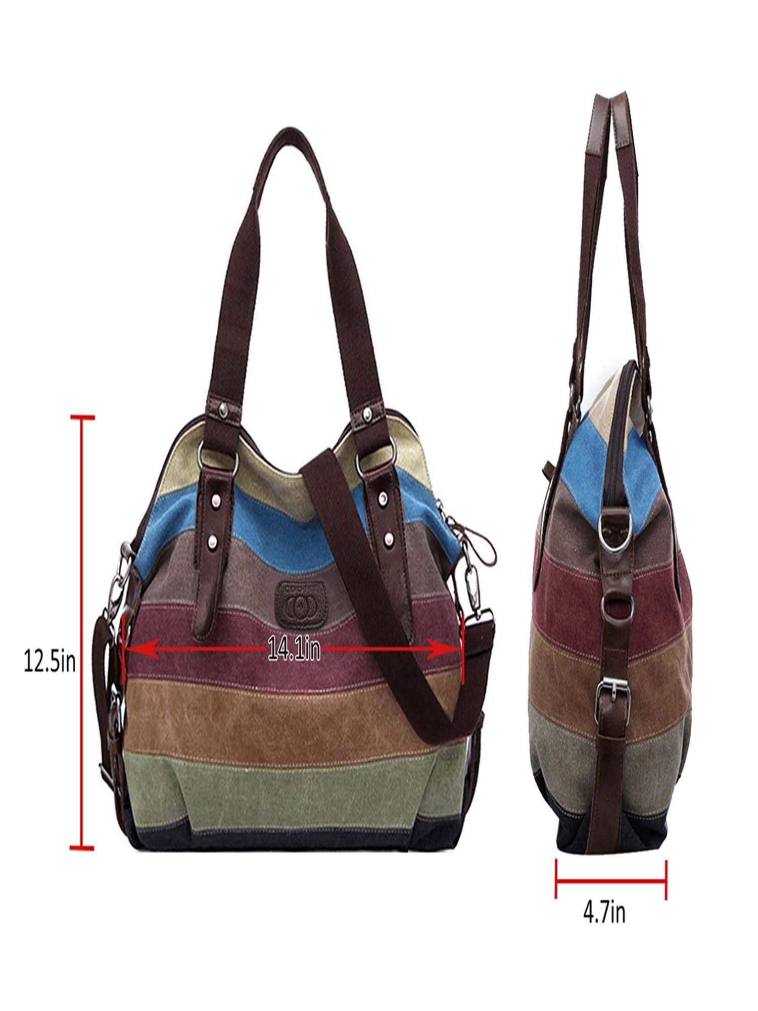 Coofit Bolsos de Mujer Bolso Bandolera Multicolor Rayas Lona Bolso Hombro Mujer Bolso Bandolera Bolso Totalizador