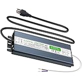 LED Driver 150 Watts Waterproof IP67 Ultra Thin 0.7in 24V DC Output Low Voltage Transformer Outdoor Power Supply Adapter for LED Strip,Landscape Lighting Project, and Any 24V LED Lights