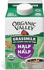 Organic Valley® Grassmilk® Half and Half — Organic, Grass Fed, Non GMO — 16 oz (Pint)