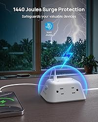 TROND Flat Extension Cord 10ft, Ultra Thin Flat