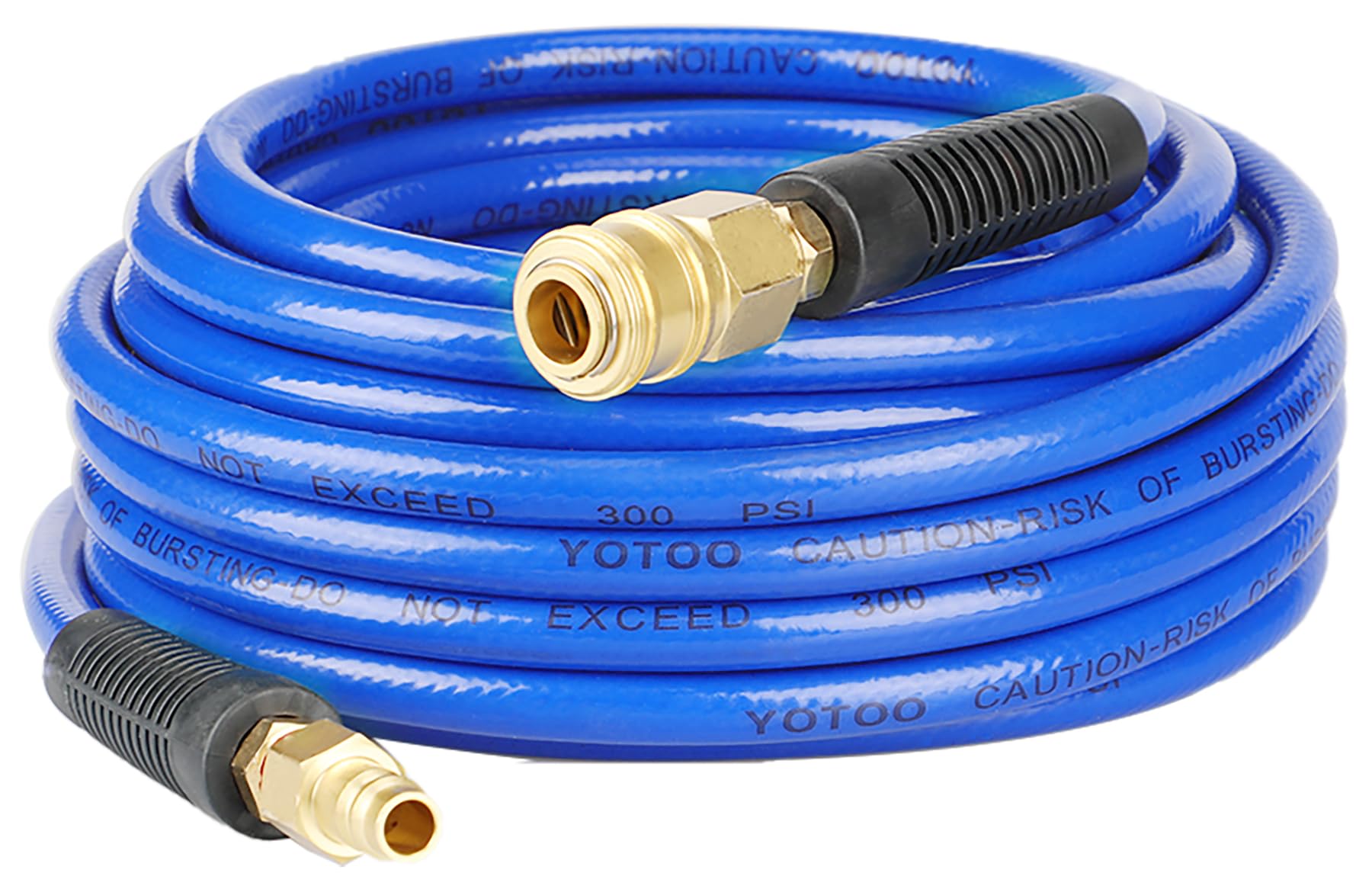 YOTOO Compressed Air Hose PVC 10 m Long 6 mm ID X 11 mm AD 300 PSI with 1/4 Inch Germany Quick Coupling Connections and Bend Limiters
