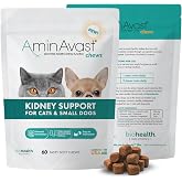 AminAvast Kidney Support Soft Chews for Cats &amp; Small Dogs, 300mg, 60 Count | Main Ingredients, AB070597 Amino Acid and Peptide Complex, USA Manufactured, Hydration Support, Older Cats, Daily Soft Chews