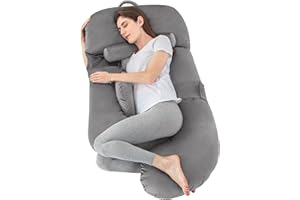 LUXETILE Pregancy Pillow Body Support, U-Shaped Maternity Pillow with Memory Foam Filling, Washable & Removable Velvet Cover(