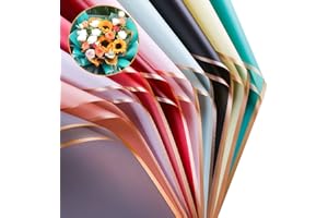 FUSHENMU 20 Sheets Flower Wrapping Paper Flower Bouquet Waterproof Florist Wrap Paper Bouquet Supplies for DIY Crafts Flower Wrapping Gift Packaging