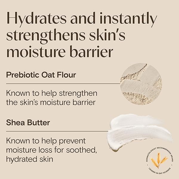 AVEENO DAILY MOISTURIZING CREAM WITH PREBIOTIC OAT & SHEA BUTTER, BODY, FACE & HAND CREAM FOR NORMAL TO DRY, SENSITIVE SKIN HYDRATES FOR 48 HOURS, FRAGRANCE FREE & NON-COMEDOGENIC, 7.5 OZ