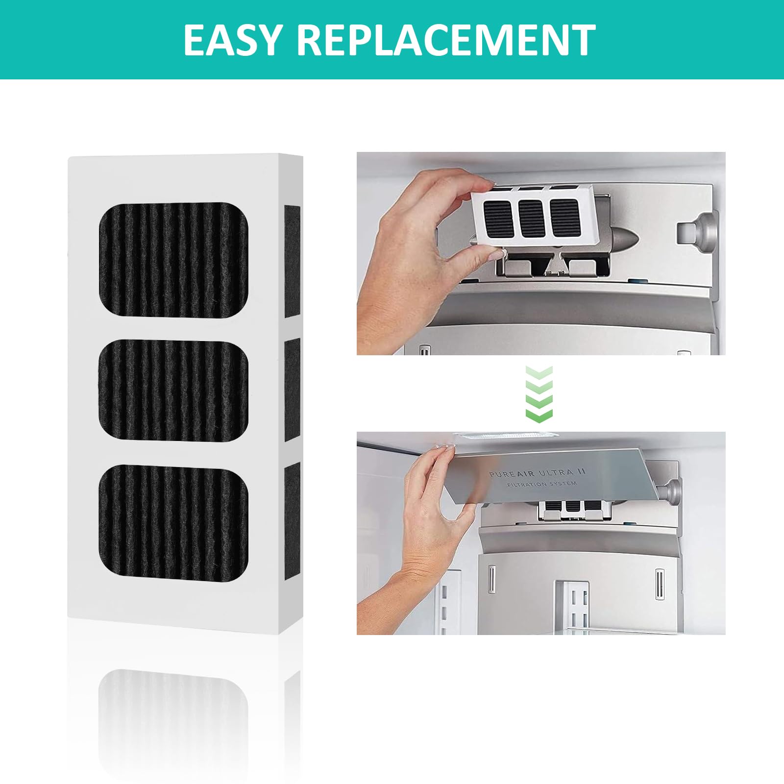 6 PACK Refrigerator Air Filter Replacement for PAULTRA2, Compatible with Frigidaire Pure Air Ultra 2, Pure air Ultra II, and Electrolux 242047805, 5303918847, EAP12364179