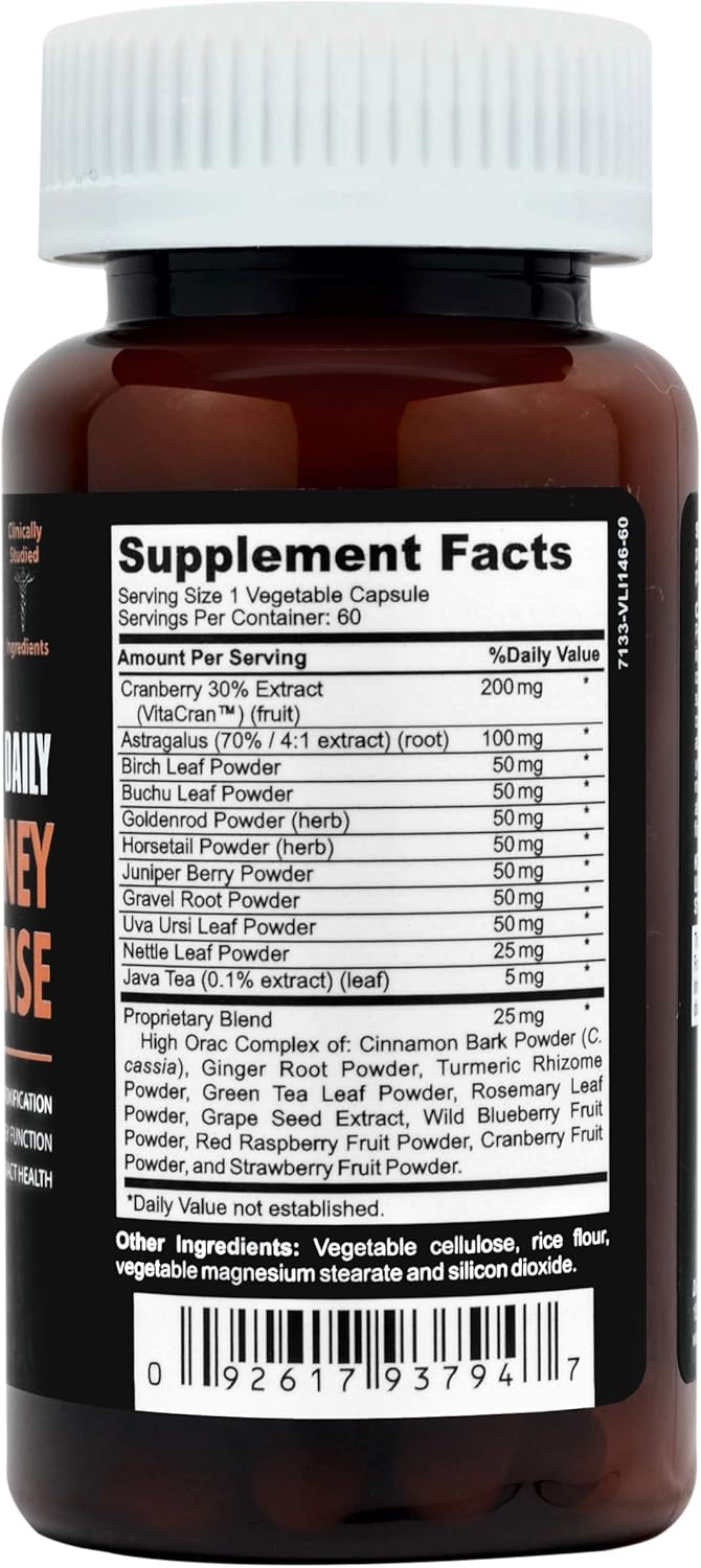 Herbal Kidney Cleanse Detox Supplement. 60 Vegan Capsules ...