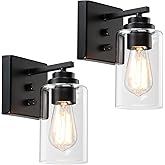 Pia Ricco Wall Sconces Set of Two, Bedside Wall Lamps with Rotary Switch for Bedroom, Modern Bathroom Light Fixtures with Cle
