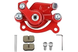 FVRITO Rear Brake Caliper with Brake Pads Compatible with Mini Bike Coleman CT100U Monster Moto MMB-80 MM-B105 Motovox MBX10 MBX11 80cc 97cc 100cc 105cc 2.5HP 3.5HP Pocket Dirt Bike Minibike Parts Red