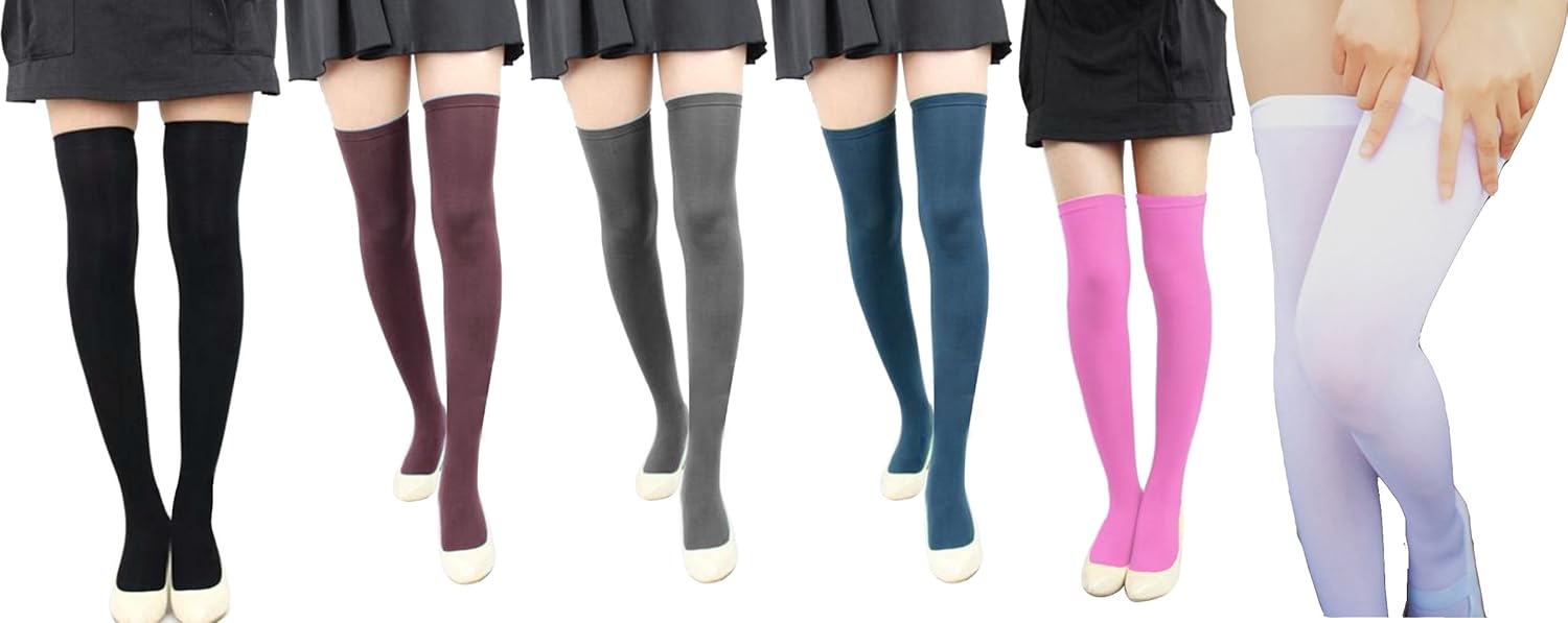 Women's OvertheKnee Compression Stockings 6Pack Clothing