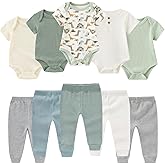 BIGBIGKISS Baby Bodysuit and Pant Set 10 Pack Cotton Newborn Baby Boy Girl Clothes Outfits