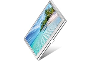 Rouidr Business Card Holder, Small Business Card Case, Slim Metal Business Card Organizer, Pocket Name Card Holder Wallet