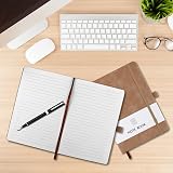 Lefute A5 Notebook PU Leather 200 Pages 80gsm Khaki Elastic Closure Pen Loop view 6