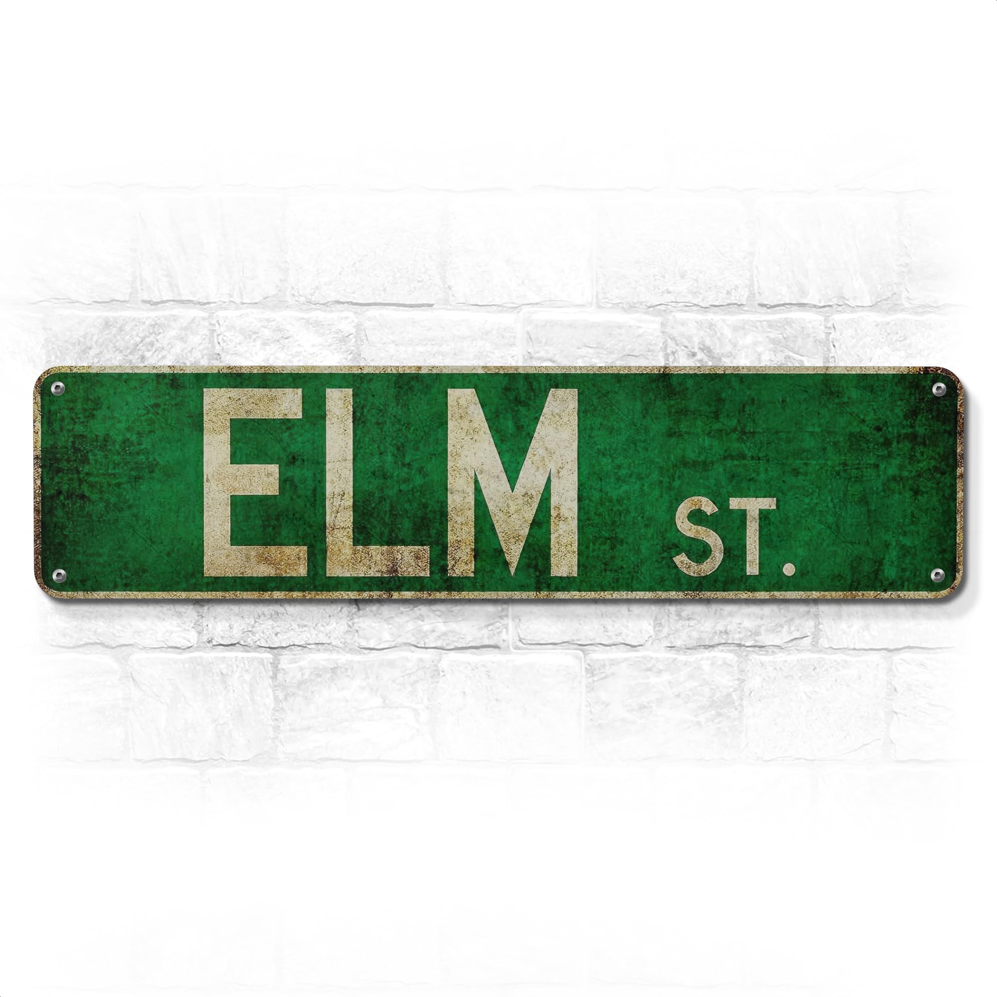 Photo 1 of Elm Street Sign – Horror Movie Gifts and Collectibles, 16x4" Unique Horror Decor for Bedroom, Durable Lightweight Tin Sign with Pre-Drilled Holes, Halloween Wall Decoration, Spooky Room Accent