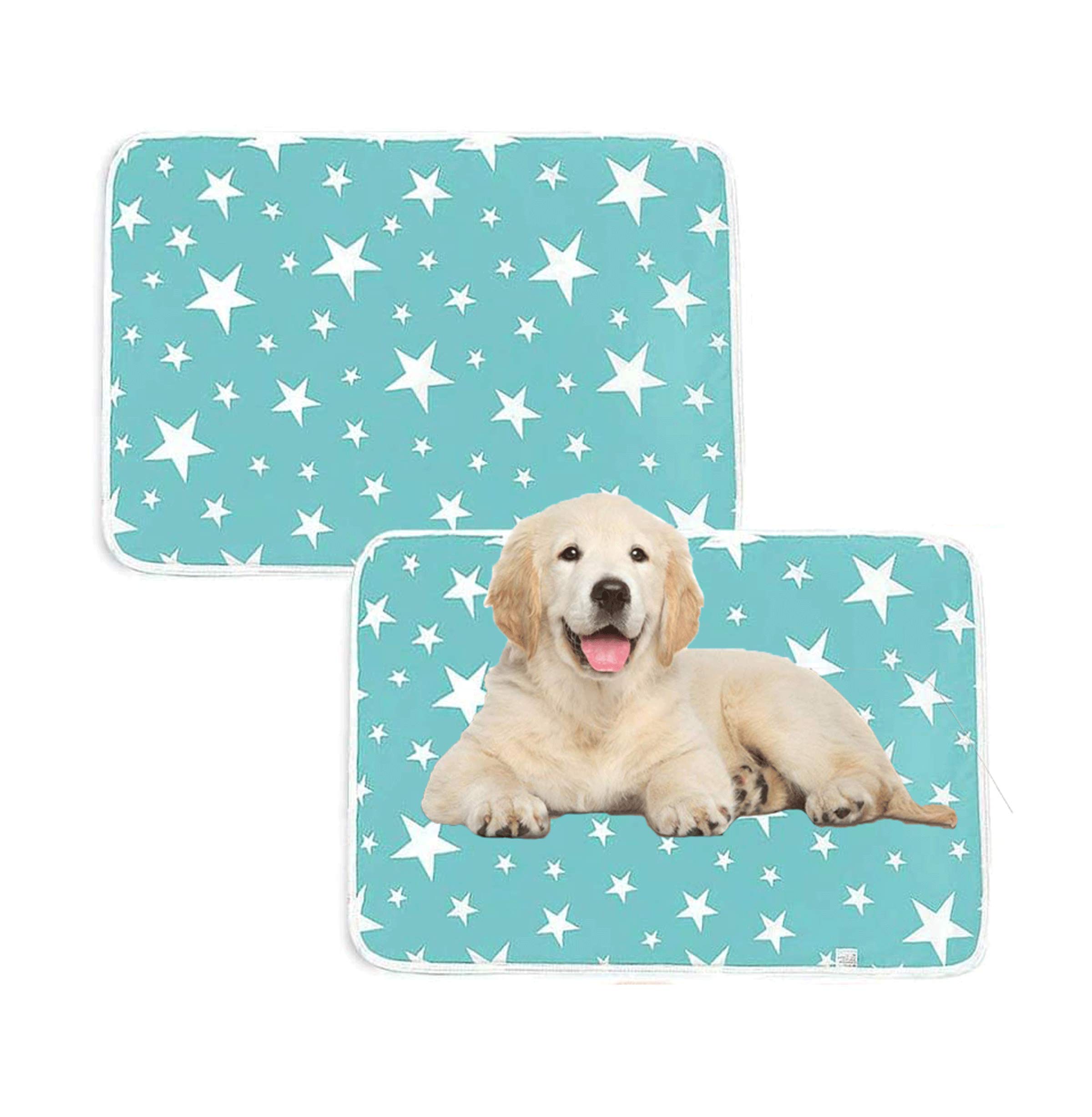 Fixget 2PCS Reusable Puppy Pads Puppy Training Pads, Washable Dog Pet Training Pee Pads, Super Absorbency Puppy Rabbit Wee Whelping Pad for Indoor Outdoor Car Travel (50x70cm)