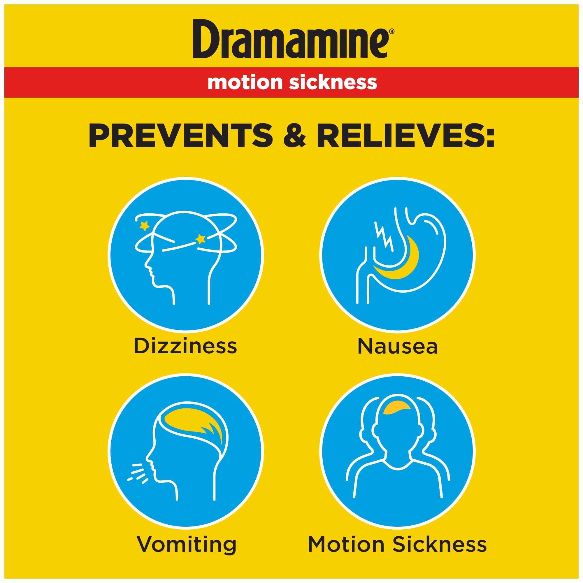 Dramamine Formula Motion Sickness Relief | Original, 12 Count