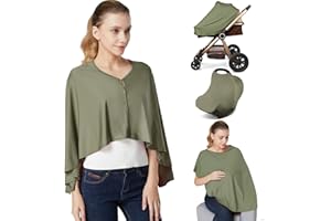 Nursing Cover & Baby Nursing Poncho,Multi Use Breastfeeding Cover for CarSeat Canopy, High Seat Cover, Stroller Cover, Shopping Cart Cover,Nursing Scarf for Boy and Girl by Kefee Kol (Green)