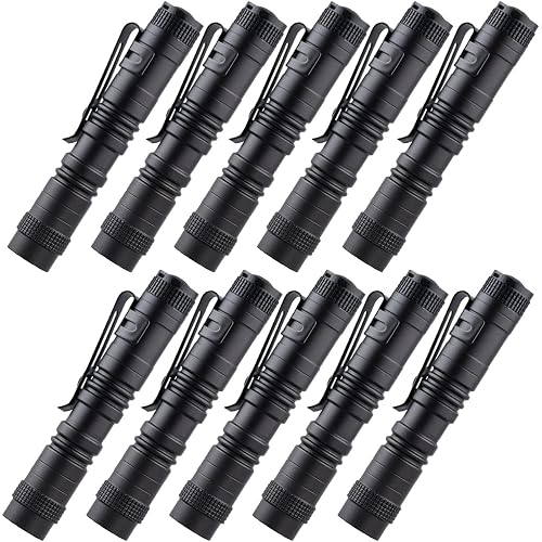 5-Pack Colored LED Penlights - Aluminum Flashlights With Clips & Batteries Included For Emergency, Inspection