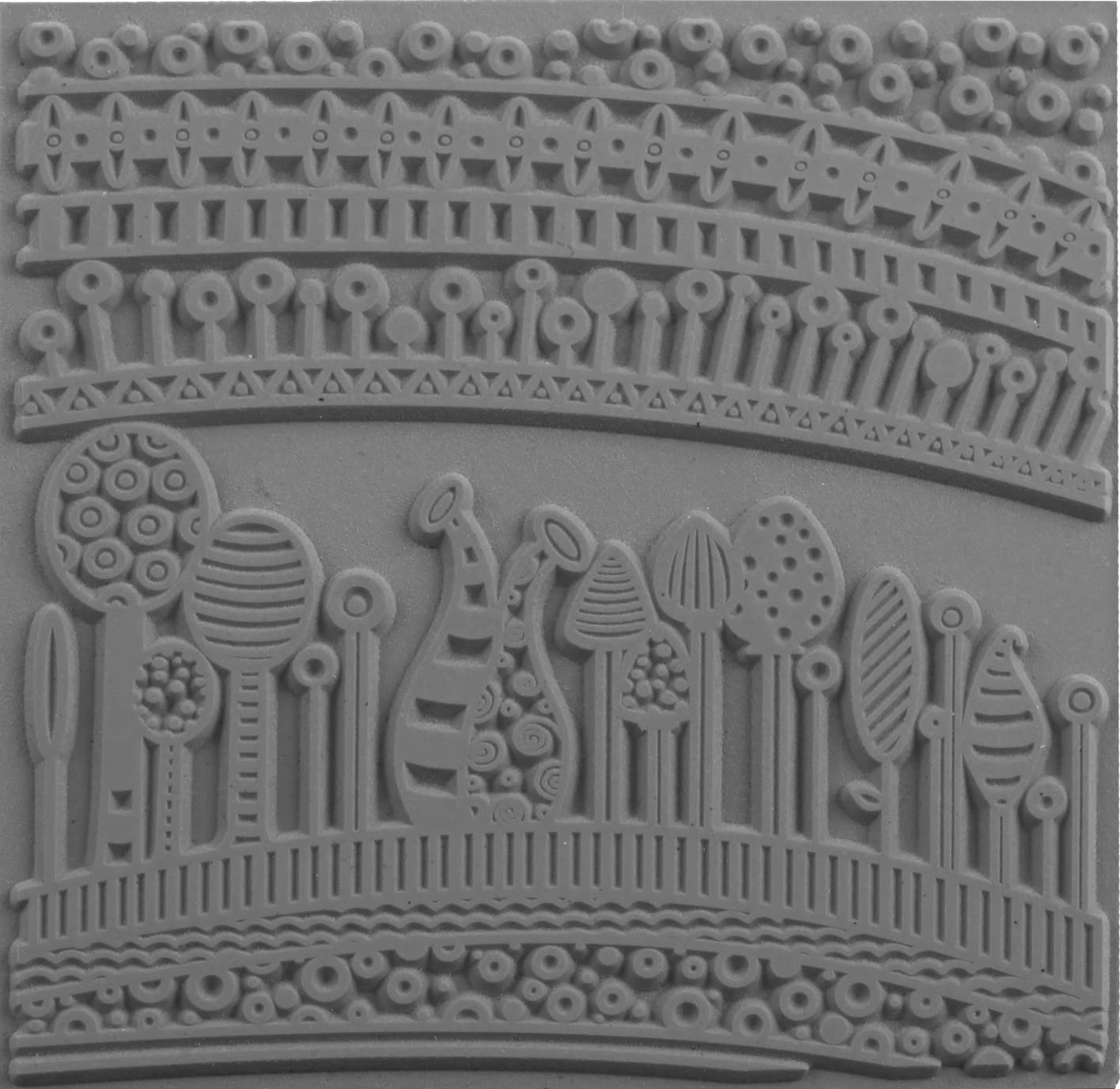 CERNIT CE95018C - Texture Plates for Modelling Clay - Rubber, Polymer Clay - Harmonious Effects and reliefs - Format 9x9 cm - Manufactured in Belgium - DIY