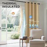 Joydeco Blackout Curtains 95 Inch 2 Panels Beige Thermal Insulated Grommet view 4
