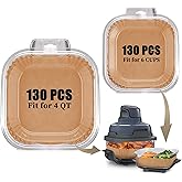 Air Fryer Liners Disposable for Ninja Crispi, 260 PCS Parchment Paper for Ninja Crispi 4-in-1 Portable Glass Air Fryer Cooking System, Non-Stick Airfryer Parchment Paper Liners for Ninja Crispy 