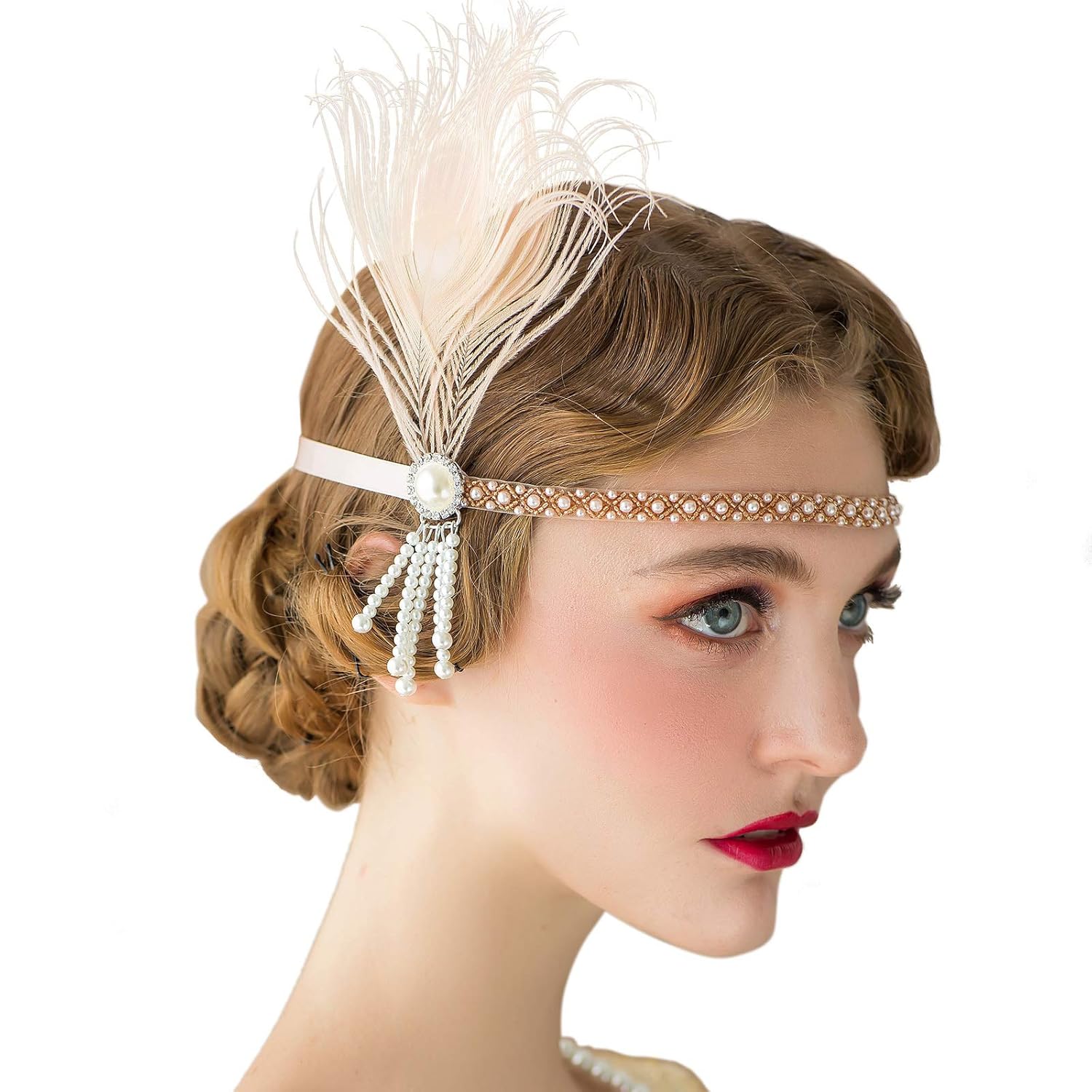 SWEETV 1920s Headpiece Flapper Headband 