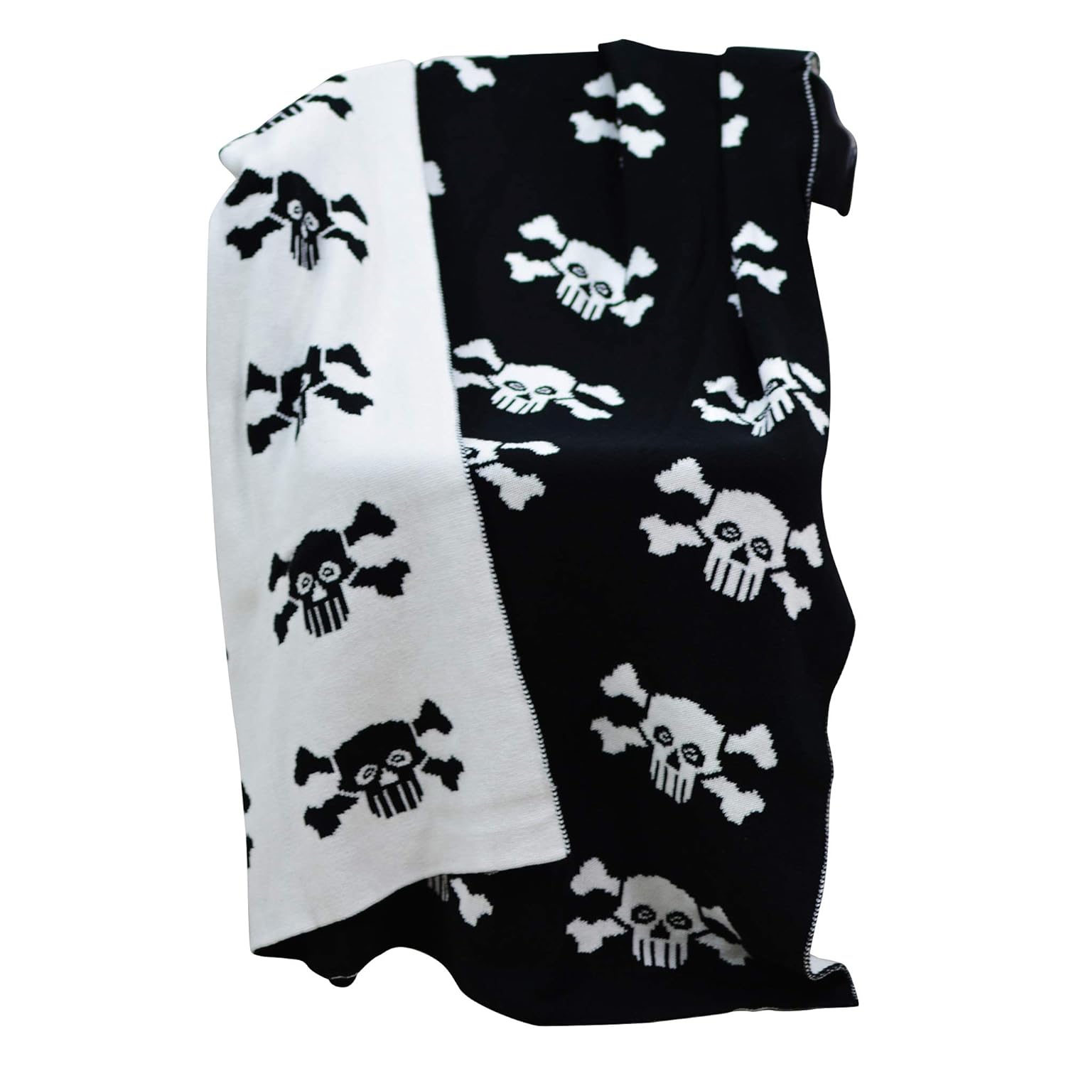 Brandream Pirate Blanket Soft Black and White Throw Blanket