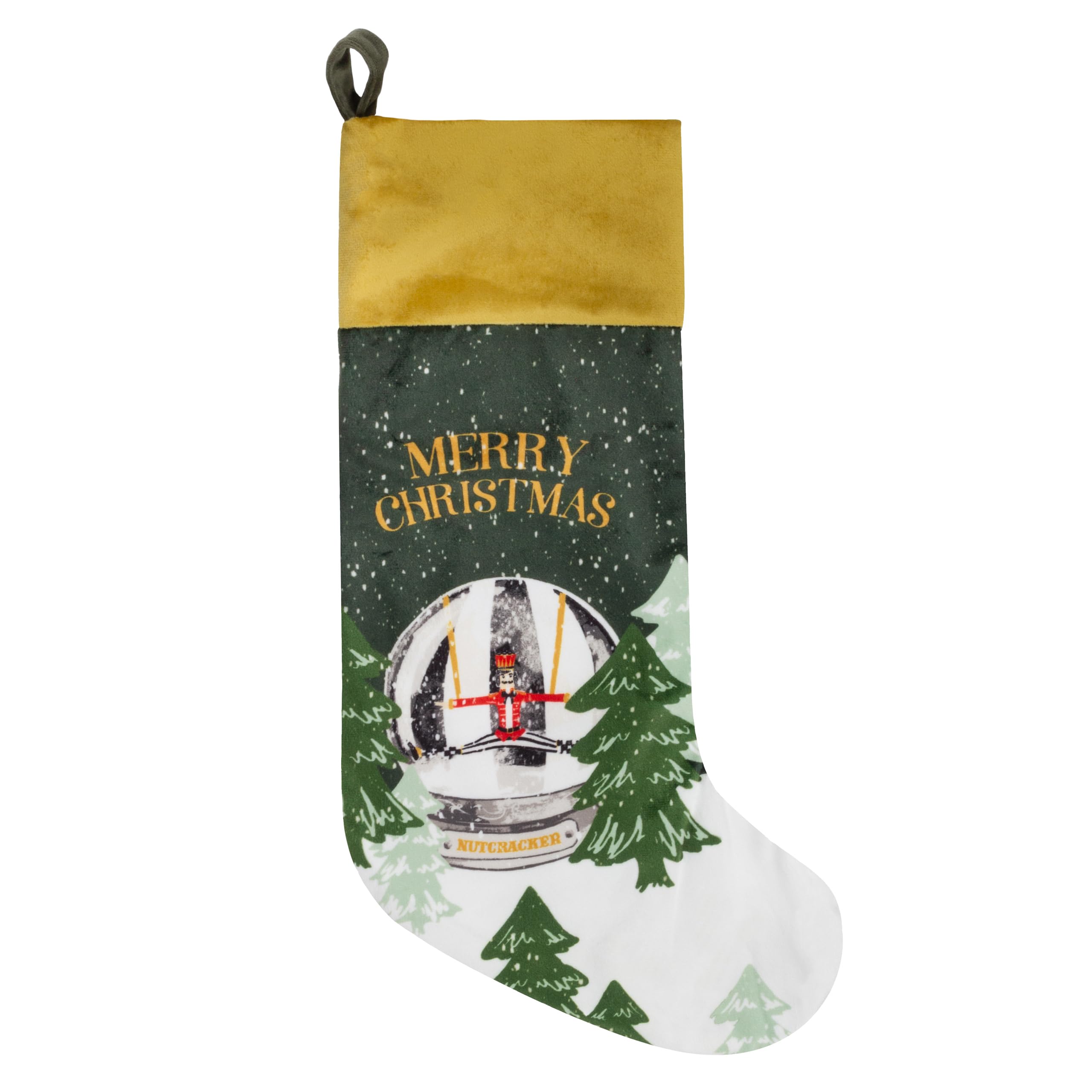 furn. Showtime Printed Velvet Xmas Stocking, Multicolour, 29 x 27cm