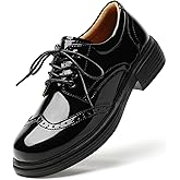 OKJ Oxford Shoes for Women Black Womens Oxfords Shoes Dressy Women's Casual Slip On Lace Up Loafers Vintage Shoes Business Dress Uniform Office Comfortable Non Slip Work Shoe