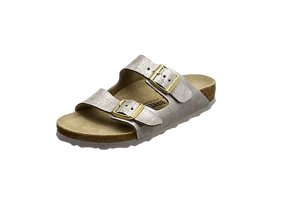 birkenstock washed metallic blue silver