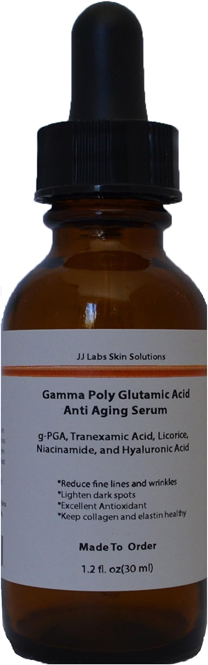 Anti Aging Serum with Gamma Poly Glutamic Acid, Tranexamic Acid, Licorice, Niacinamide B3, Hyaluronic acid (1.2oz, Dropper Dispenser)