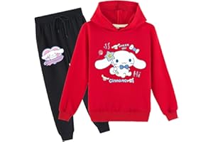 PaPama Children Cotton Hoodie Set,Kids Casual Long Sleeve Pullover Tops with Sweatpants,Loose Fit Sweatsuit for Girls