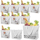 WeStar Sublimation Tote Bags Blanks, 12 oz Polyester Canvas Tote with Zipper & Long Handles, Large Reusable Grocery Bag