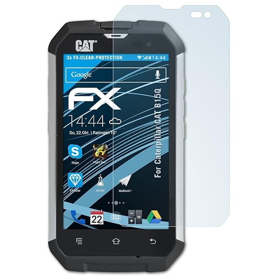 atFolix Schutzfolie kompatibel mit Caterpillar CAT B15Q Folie, ultraklare FX Displayschutzfolie (3X)