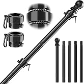 SCWN 5FT Black Flag Pole for Outside House, Ball-Bearing Anti-Wrap Rings | Upgraded 0.6mm Thick Stainless Steel Flagpole, Rustproof &amp; Tangle-Free Spinning, for House, Porch, Boat, Truck (No Bracket)