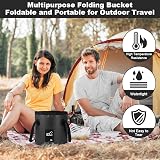 Flintronic 20L Folding Water Bucket Outdoor Camping Collapsible Black view 5