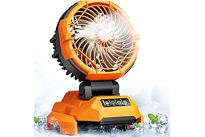 POWDEOM FzzboFlow Portable Misting Fan, 30000mAh Rechargeable Battery Powered Oscillating Cooling Fan, Outdoor Fans for Camping, Patio, Adjustable Base for 10-13in Water Tank(No Bucket Included)
