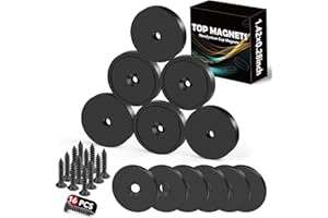 TOP MAGNETS 150LBS Waterproof Neodymium Magnets, Strong Magnets Heavy Duty with Screws and Iron Sheets, Round Base Cup Magnet with Countersunk Hole for Wall Mounting, Tools Hanging, etc - Black 6Pcs