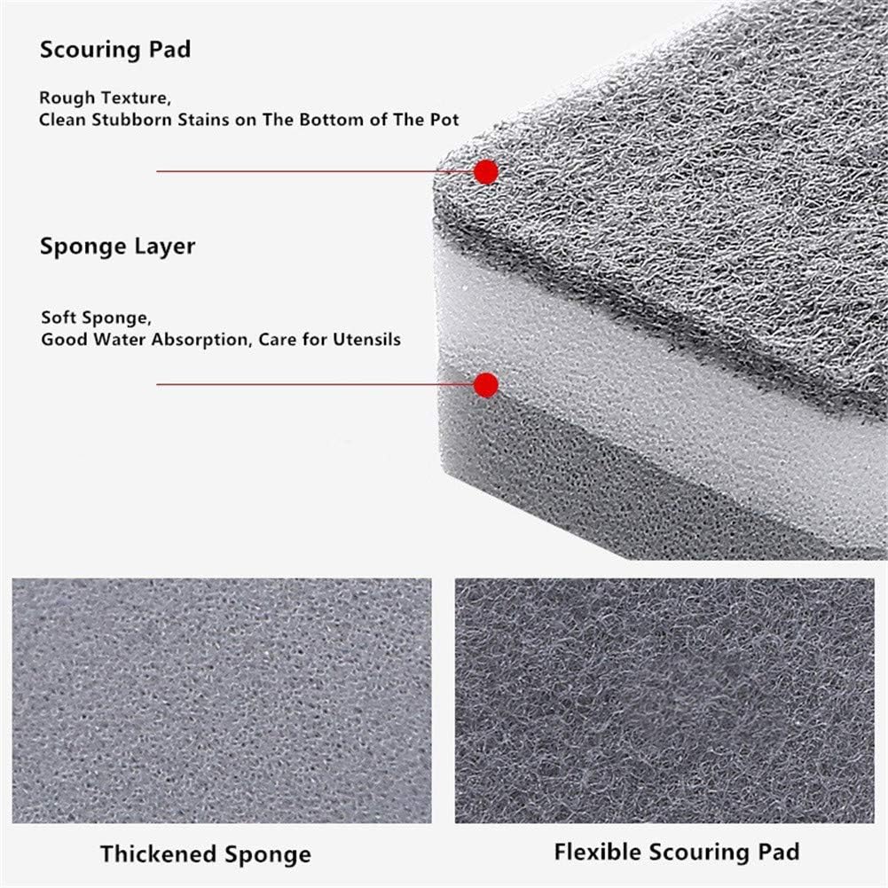 Reusable Sponges for Dishes, Magic Cleaning Sponges Eraser Sponge, Non-Scratch Scrubbing Sponge for Kitchen Dish Wash And Bathroom Cleaning, Pack of 5,Gray,10PCS: Kitchen & Dining