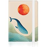Passport Holder for Travel Essentials, RFID Premium Leather Passport Wallet Cover Case for Travel Must Haves Accessories, Passport Holders for Women Men ，Fashion Waves and Whales
