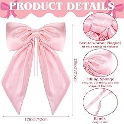 Breling Giant Car Pink Bow 28 Inch Satin Giant Bow
