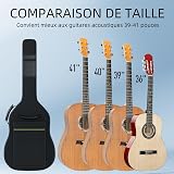 GLEAM Acoustic Guitar Gig Bag 39-41 in 0.35 in Padding Waterproof Black view 5