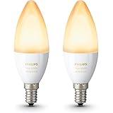 Philips Hue White Ambiance E14 LED Kerze Doppelpack, dimmbar, alle Wei&szlig;schattierungen, steuerbar via App, kompatibel mit Amazon Alexa (Echo, Echo Dot)