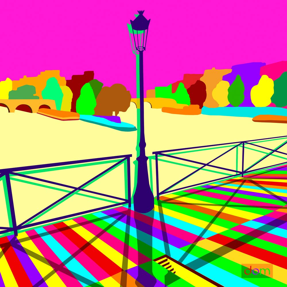 International Graphics - Finished Picture - Dominique, Massot - ''Pont des arts Happy''- 30 x 30 cm - Direct printing on acrylic glass